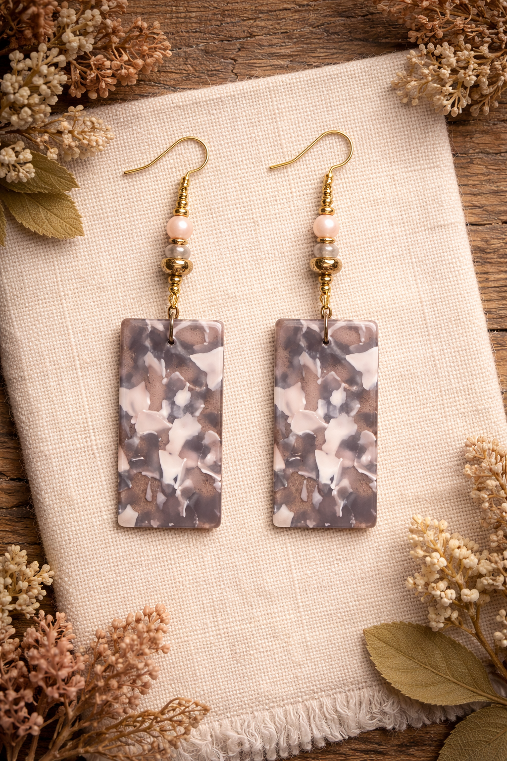 Purple acrylic earrings