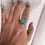 Thumbnail: Heart Shaped Turquoise With Rope Edge Ring Native American Handmade Custom Jewel