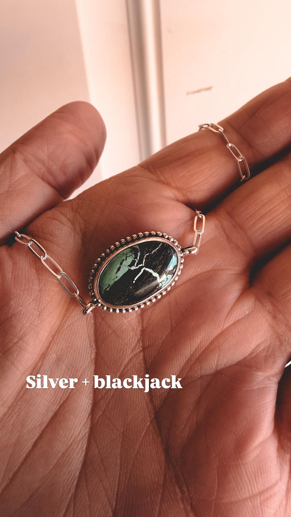 Thumbnail: Mini Turquoise Choker Necklace, Silver or Gold