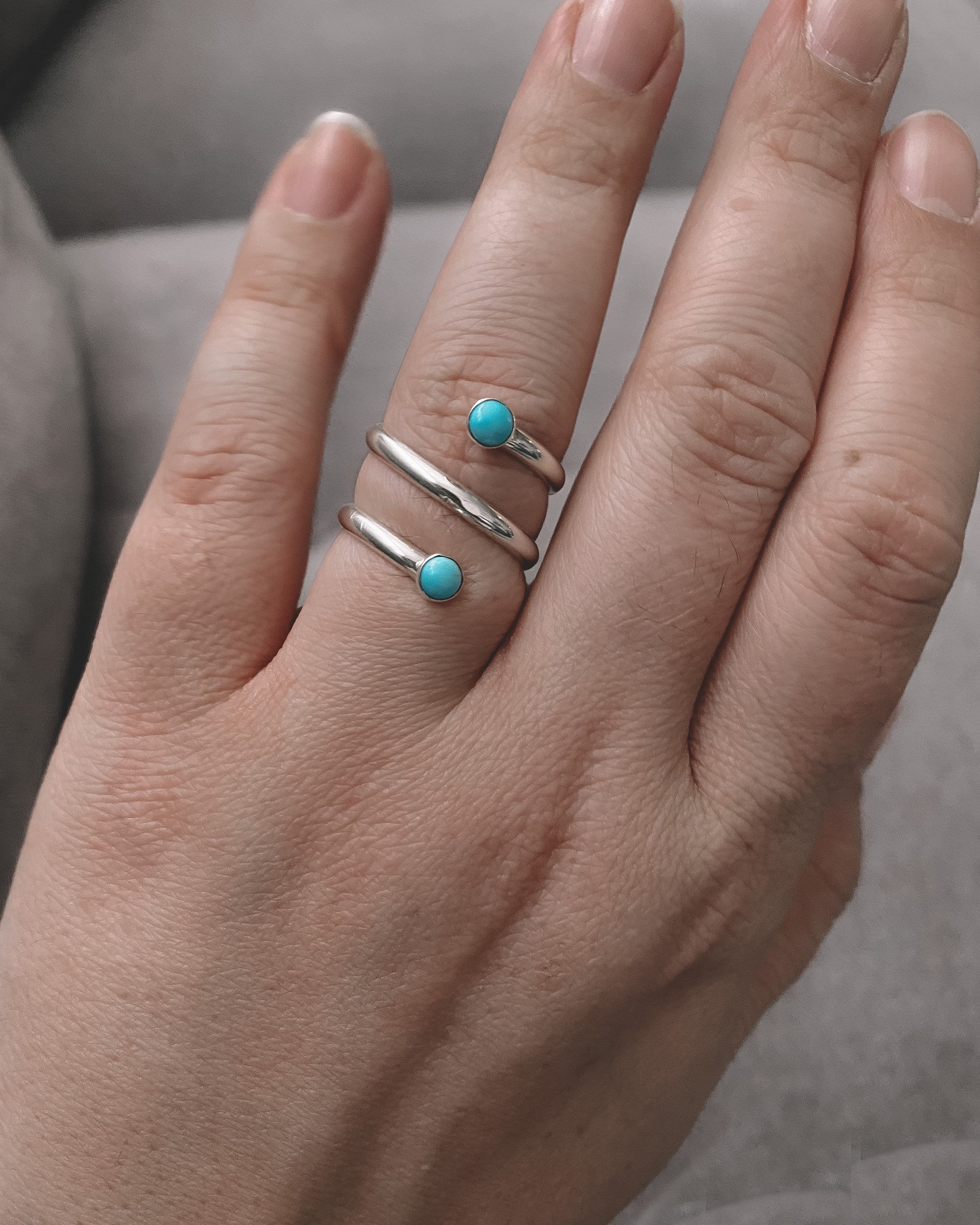 Turquoise Spiral Wraparound Ring