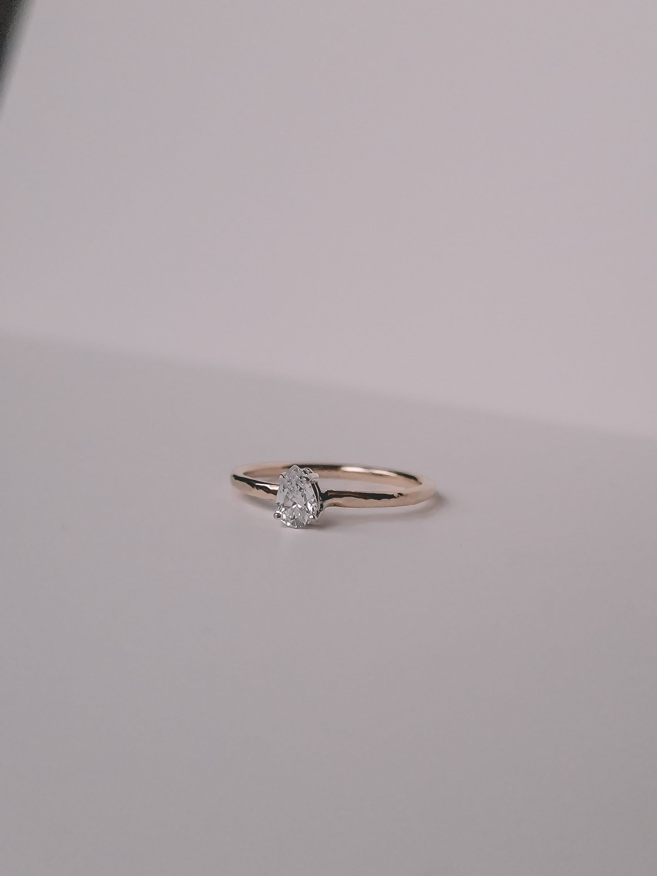 Small Teardrop CZ Ring, Silver or Gold
