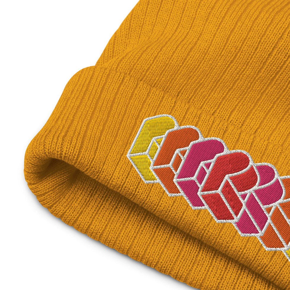 Thumbnail: Hot Like Sauce Mono Ribbed knit beanie