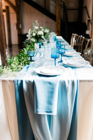 Blue Vintage Glassware Wedding