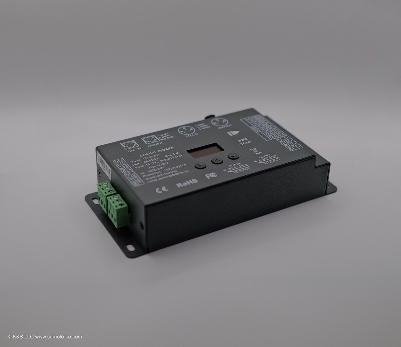 5チャンネル DMX512 / RDM デコーダー(LEDディスプレイモデル)