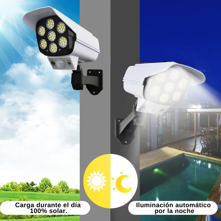 Foco solar tipo cámara uso externo
