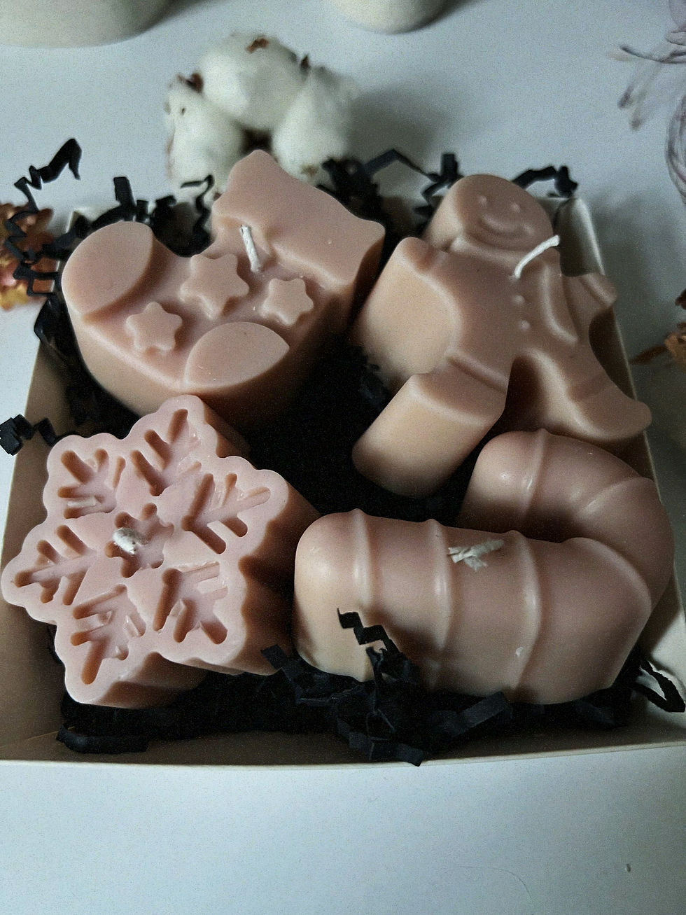 Прев'ю: SET OF 4 SMALL CHRISTMAS MOTIV CANDLES SOY-COCONUT WAX