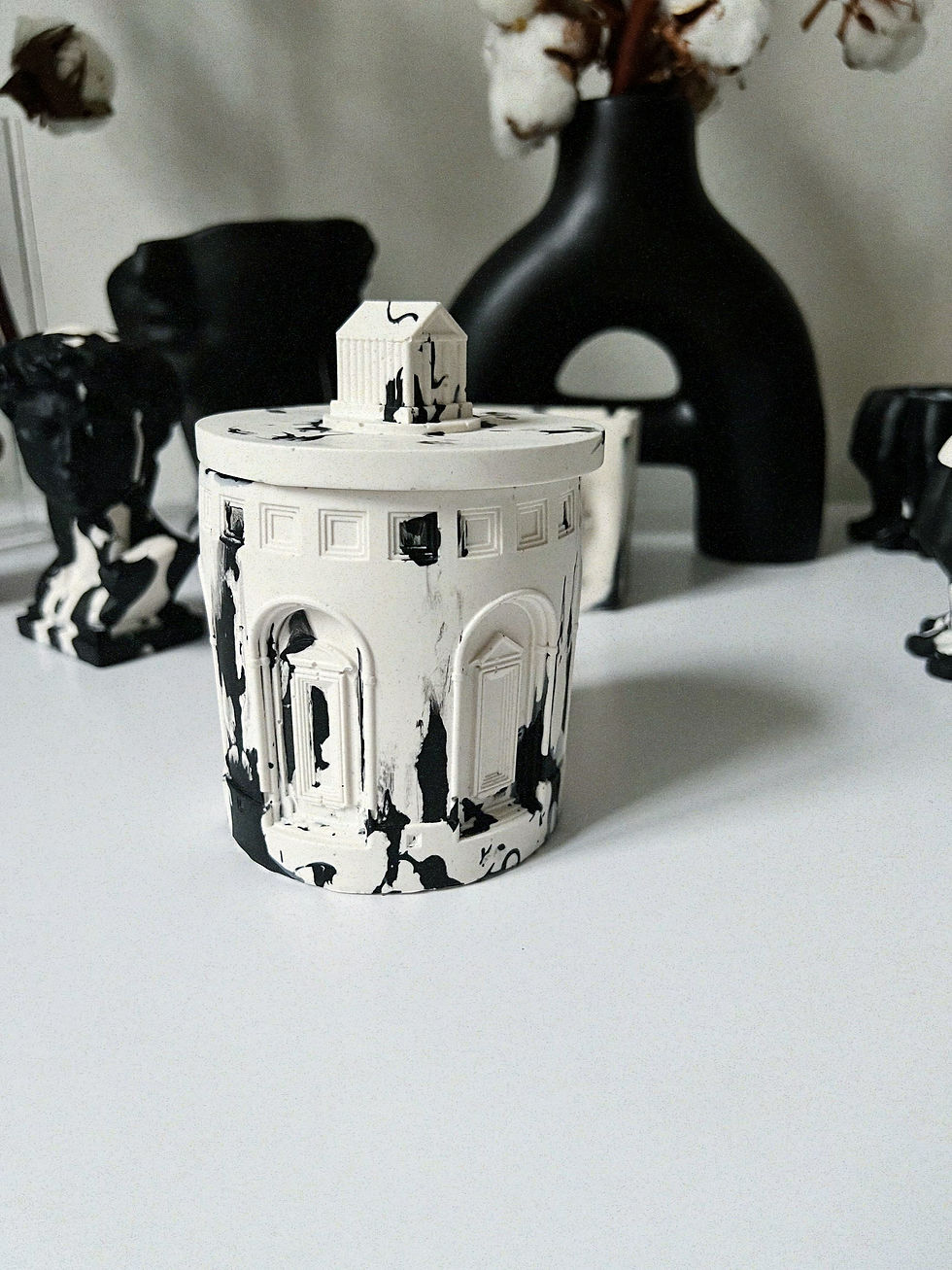 Thumbnail: HOUSE MILKY WITH BLACK DROPS JAR SCENTED CANDLE