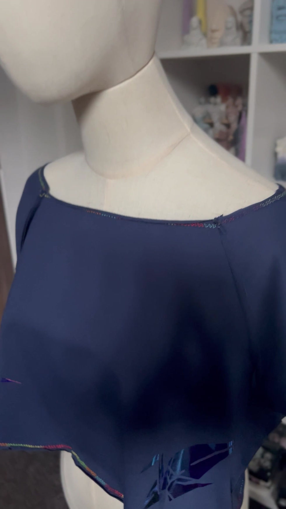 Thumbnail: BLUE T-SHIRT TOP  HOLOGRAPHIC ORIGAMI
