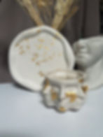Thumbnail: FACES MILKY GOLDEN LEAF VASE