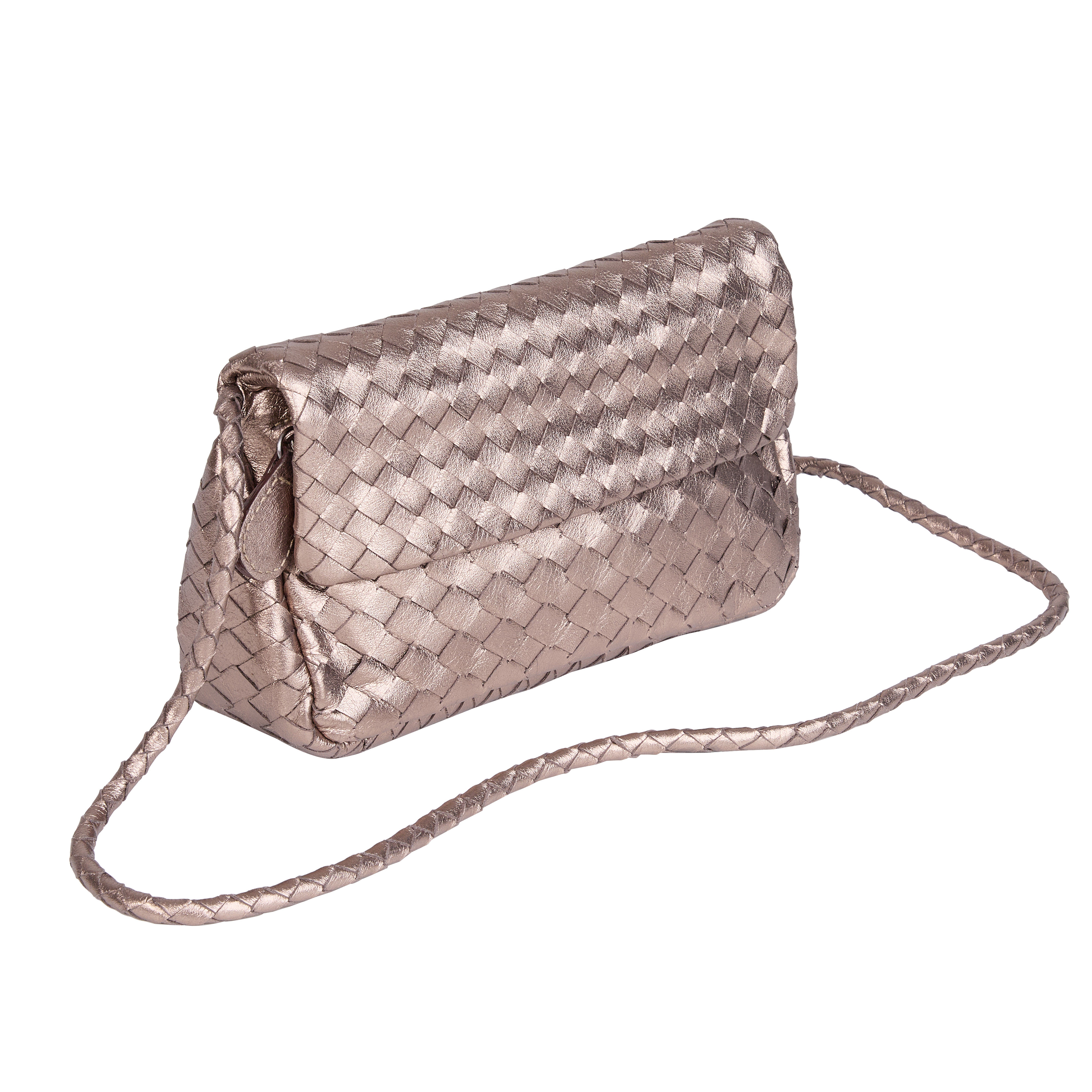 Bolsa Letícia Metalizada Prata Velha