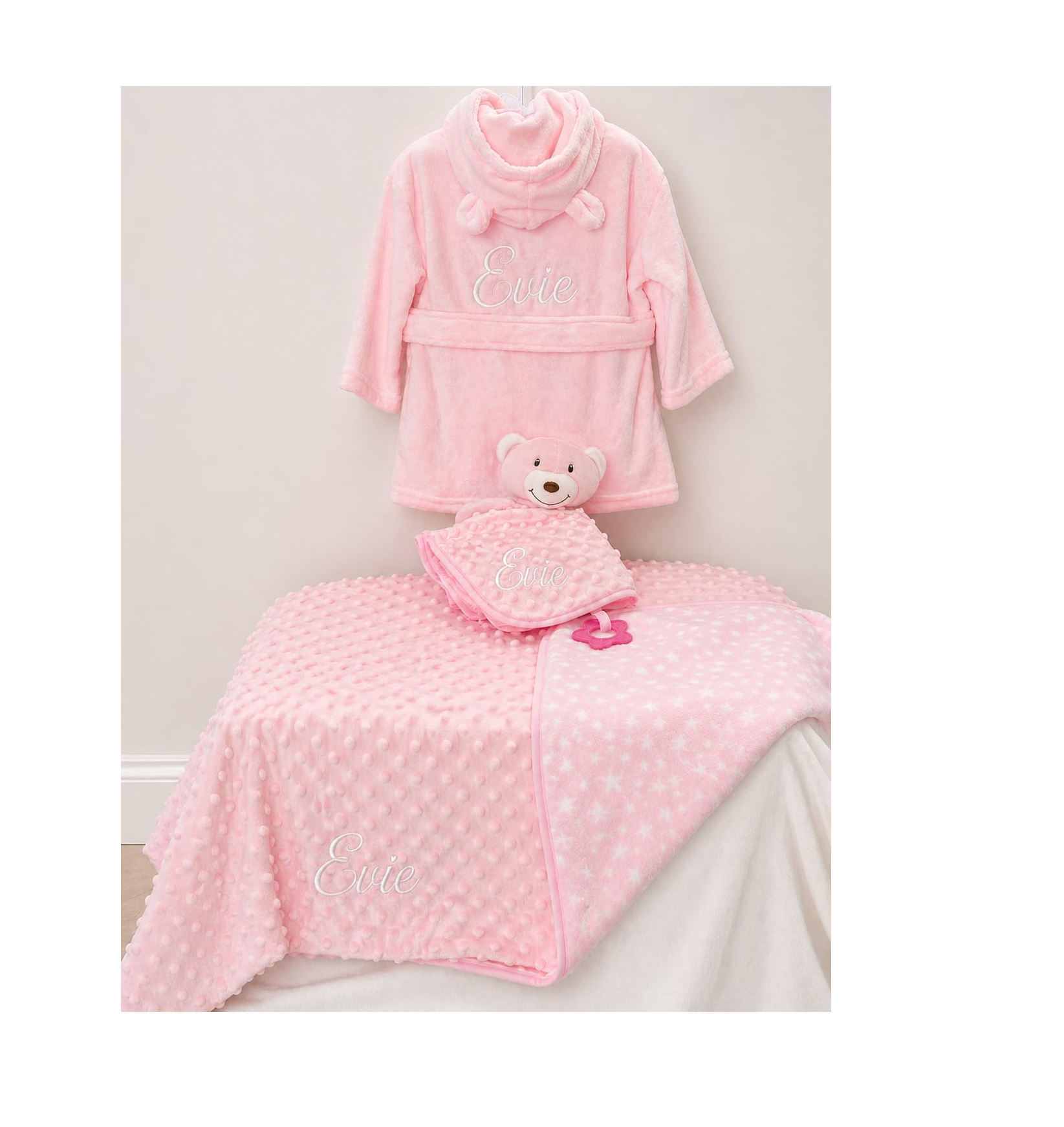 Baby Bundle Blanket, Robe & Comforter In (Pink)