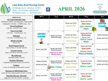 APRIL 2026 CALENDAR