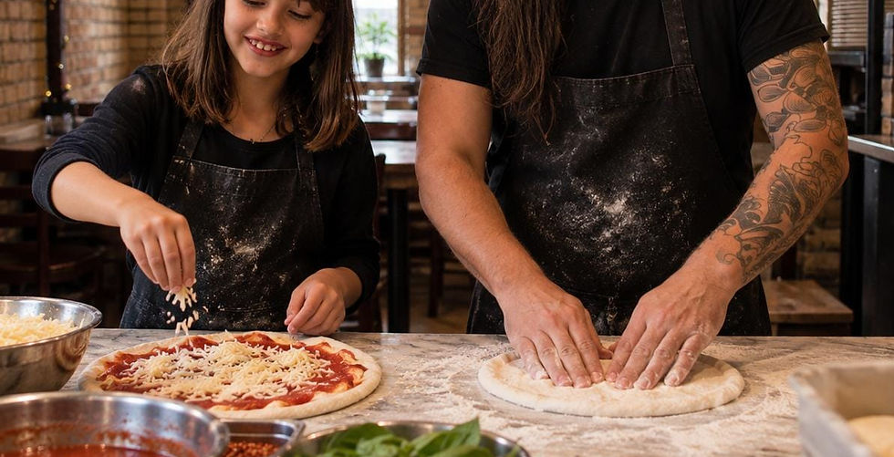 Family Pizza Making