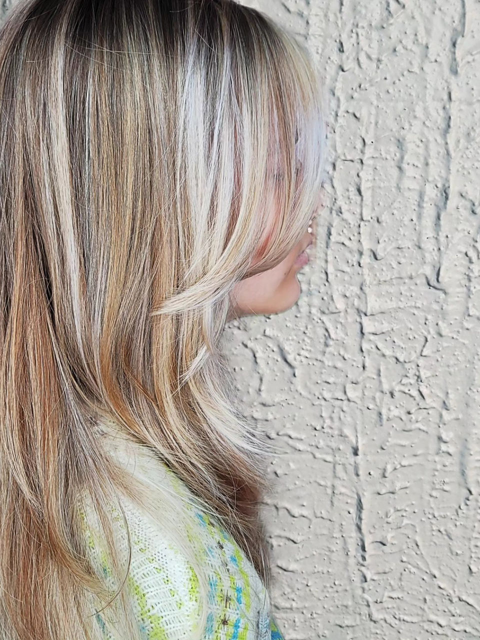 Golden & Platinum Highlight on Long Layers 