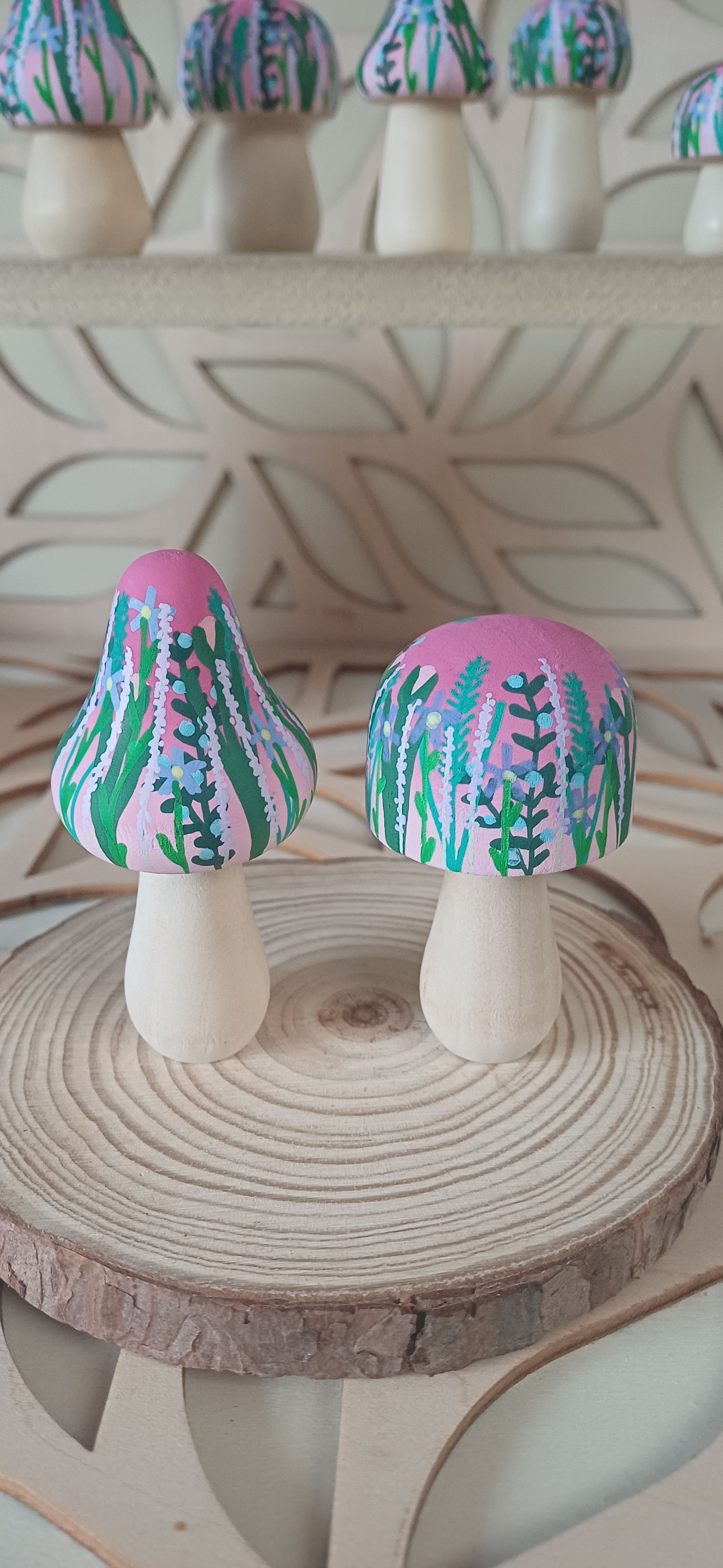 Pink ombre wildflower mushrooms