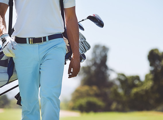 Golf player walking