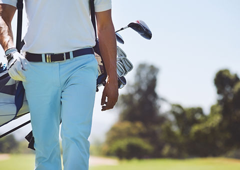 Golf player walking