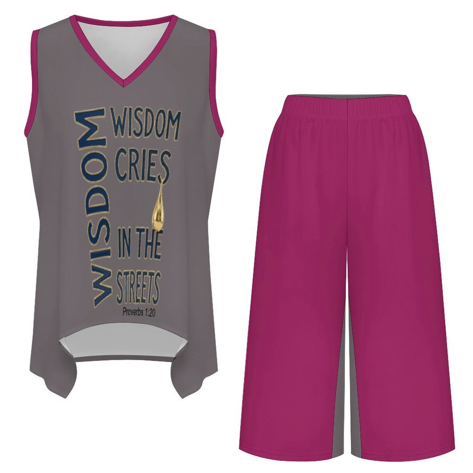 Sleeveless Top & Wide-Leg Pants Set