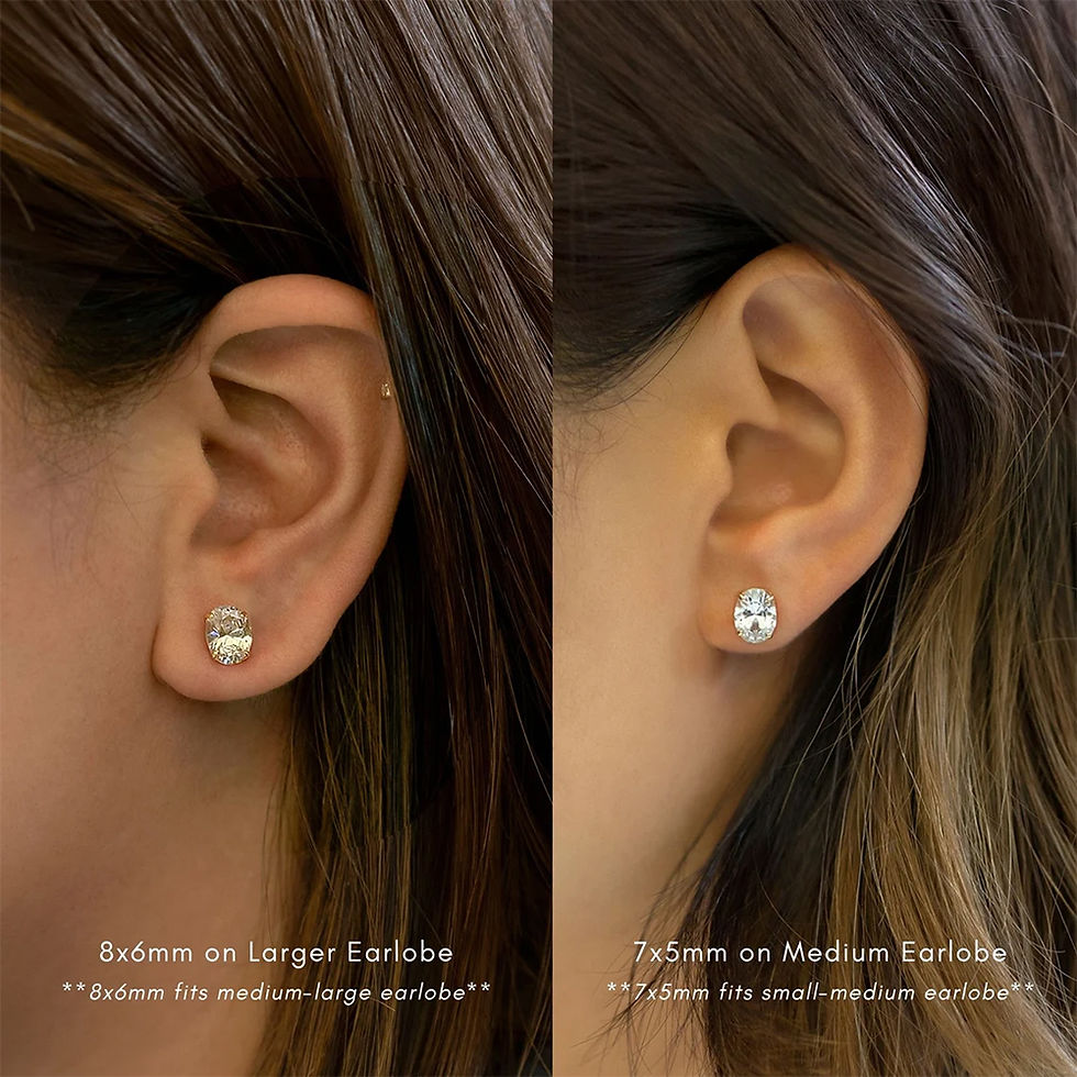 Thumbnail: 0.5-5ct Oval Cut Moissanite Stud Earring for Women D Color Sparkling Diamond 925