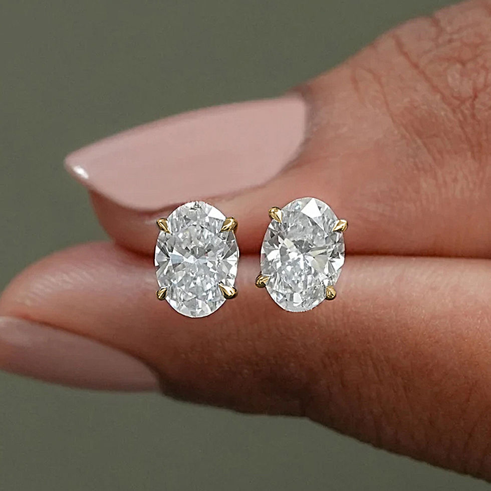 Thumbnail: 0.5-5ct Oval Cut Moissanite Stud Earring for Women D Color Sparkling Diamond 925