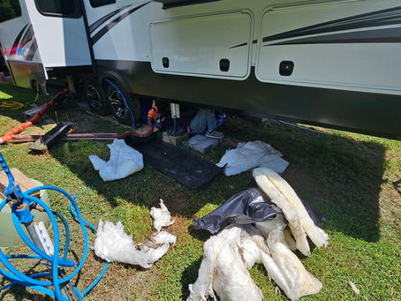 wet insulation from rv