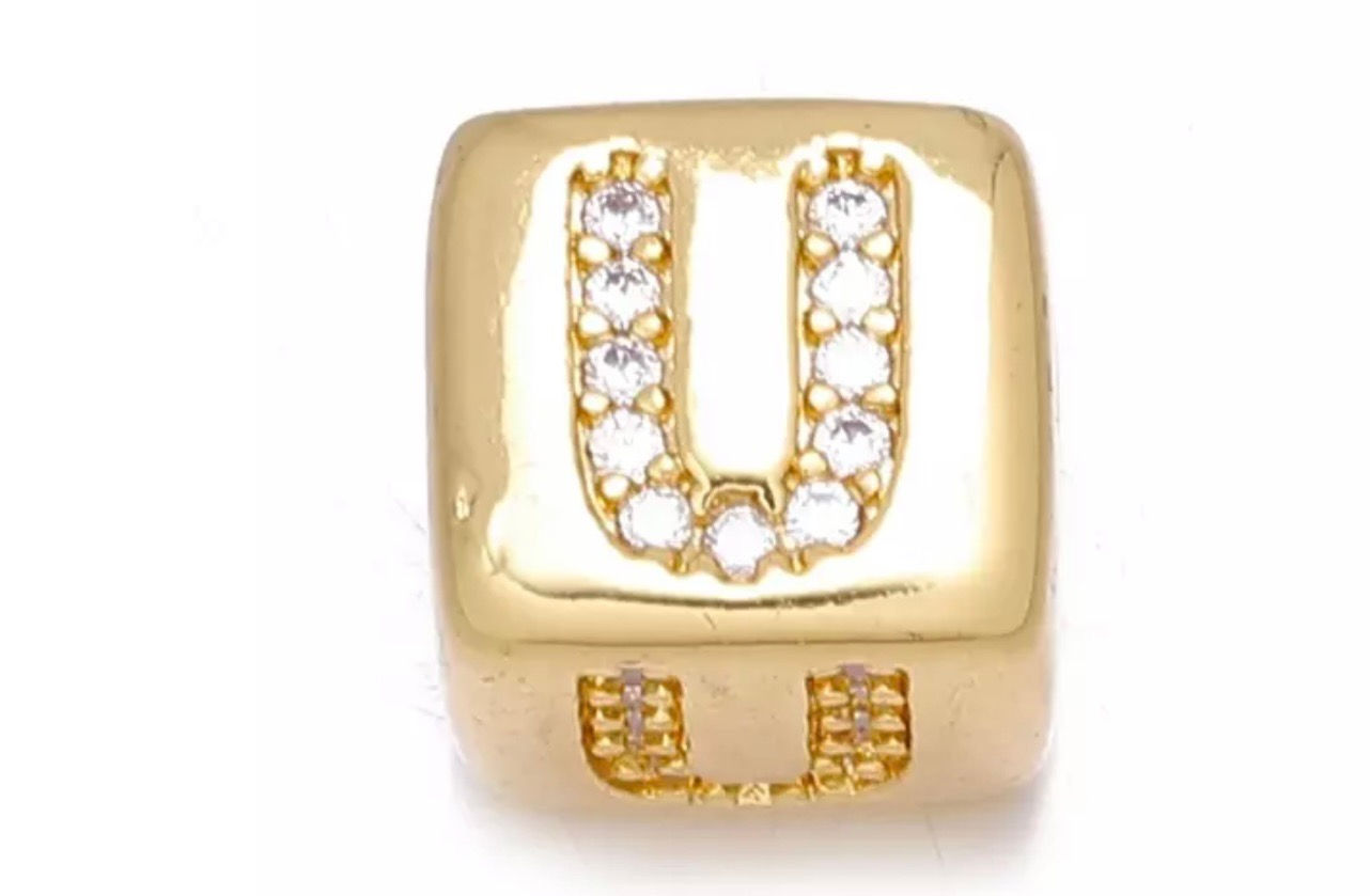 U rhinestone gold 