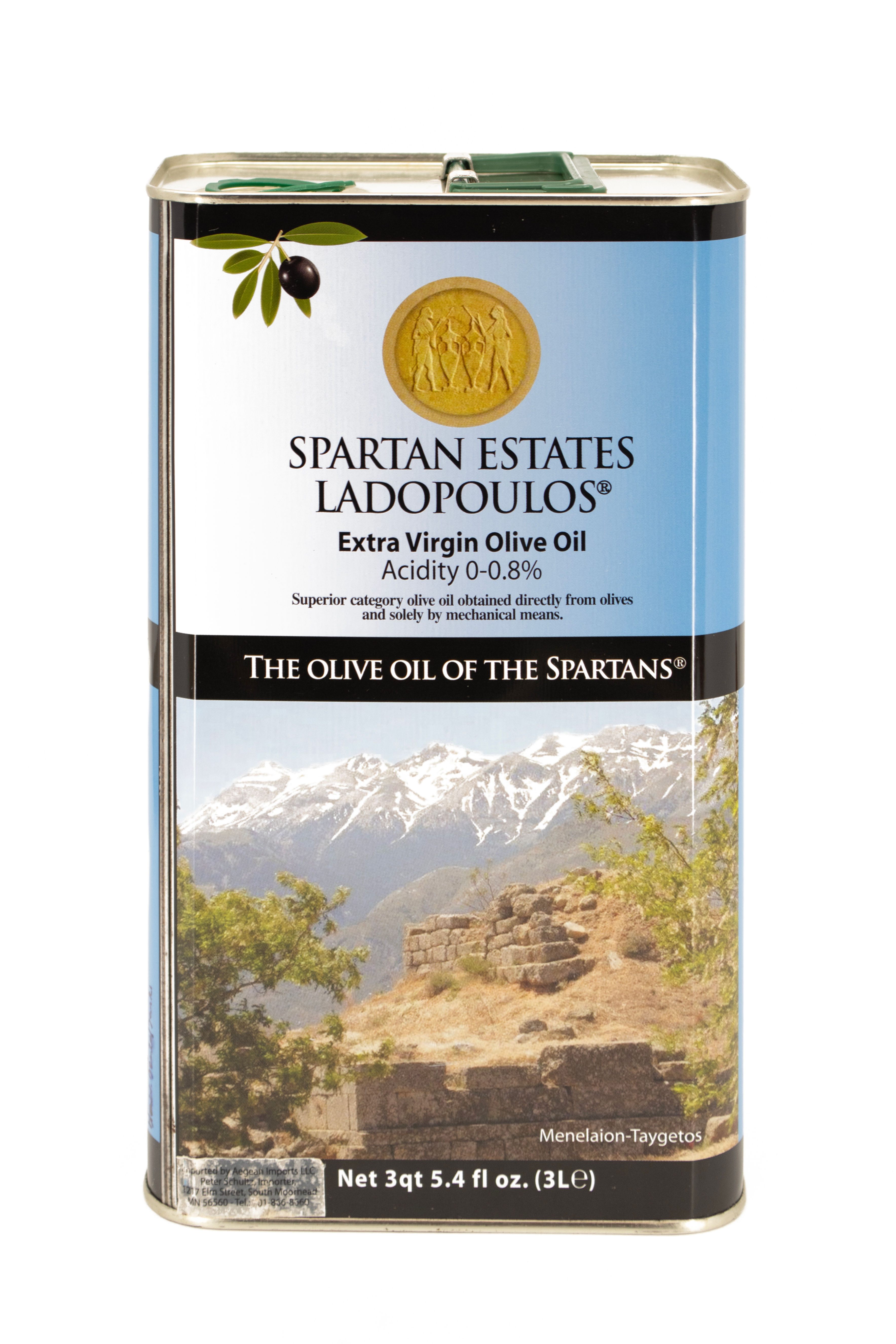 Spartan Estates Extra Virgin Olive Oil (Case of 3, 3L Tins)