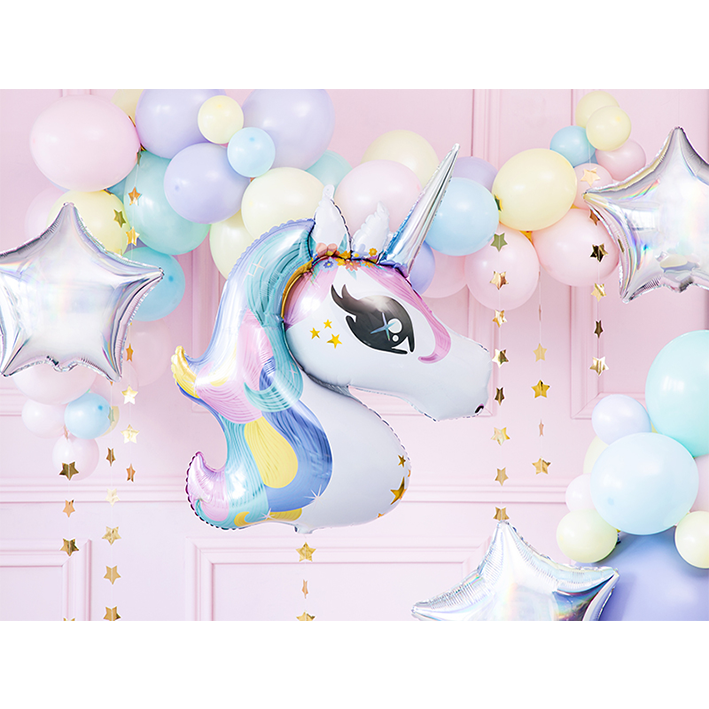 Miniaturbild: XXL Pastell Einhorn Folienballon 123 x 76 cm – Super Shape – Heliumgeeignet