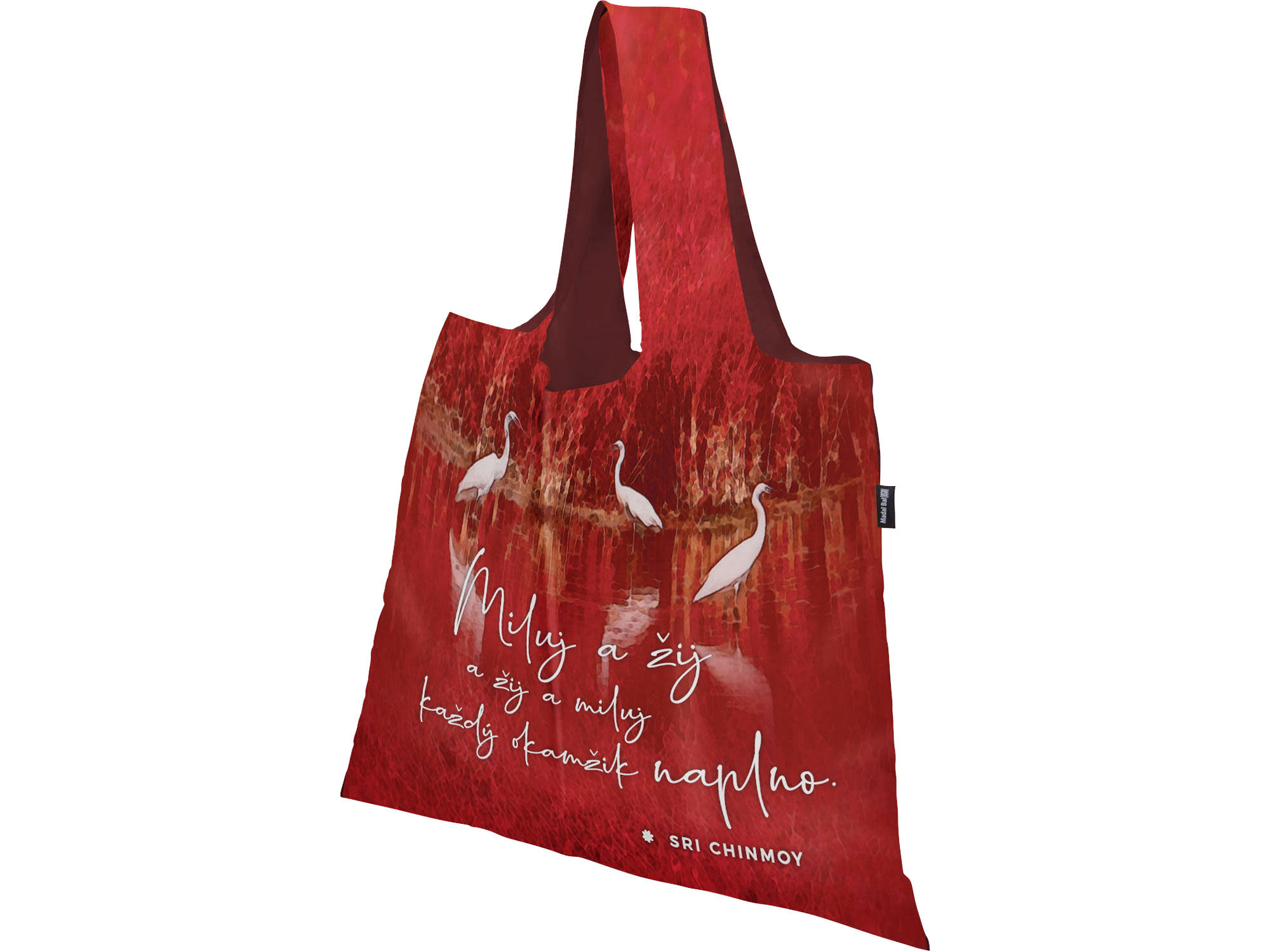 Taška nákupná skladacia "Miluj a žij.." 50x42 /CZ