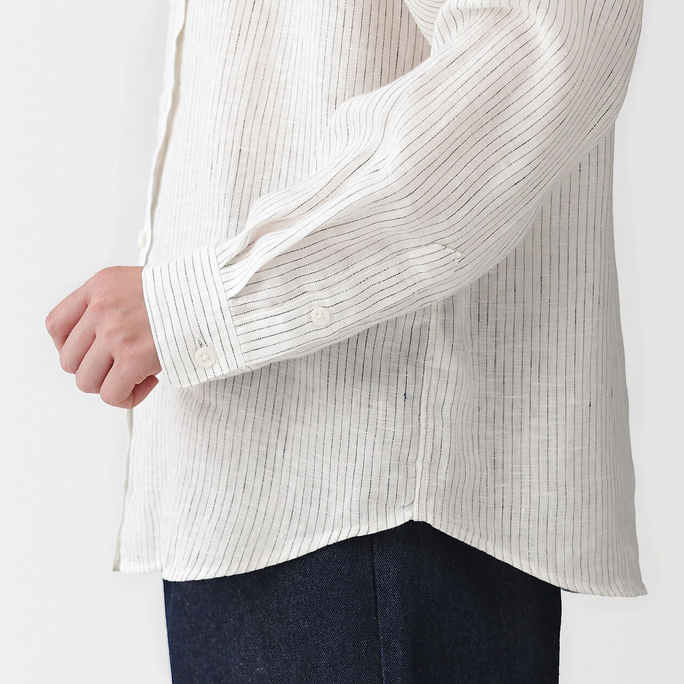 Thumbnail: Womens Washed Linen Regular Collar Long Sleeve Shirt