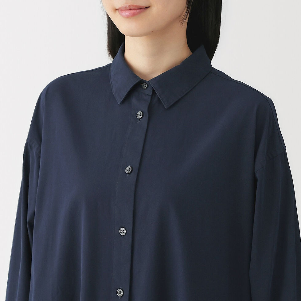 Thumbnail: Womens Washed Broadcloth Long Sleeve Shirt Dress