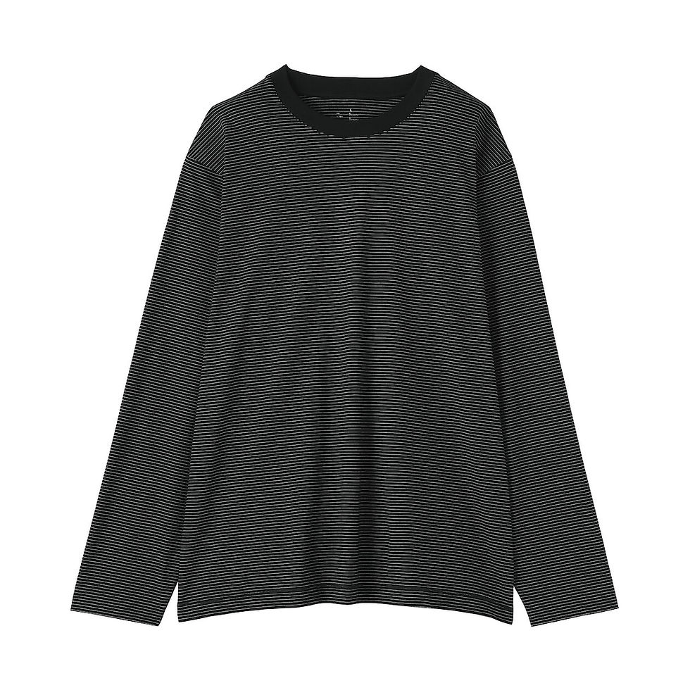 Thumbnail: Mens Jersey Striped Crew Neck Long Sleeve T-Shirt