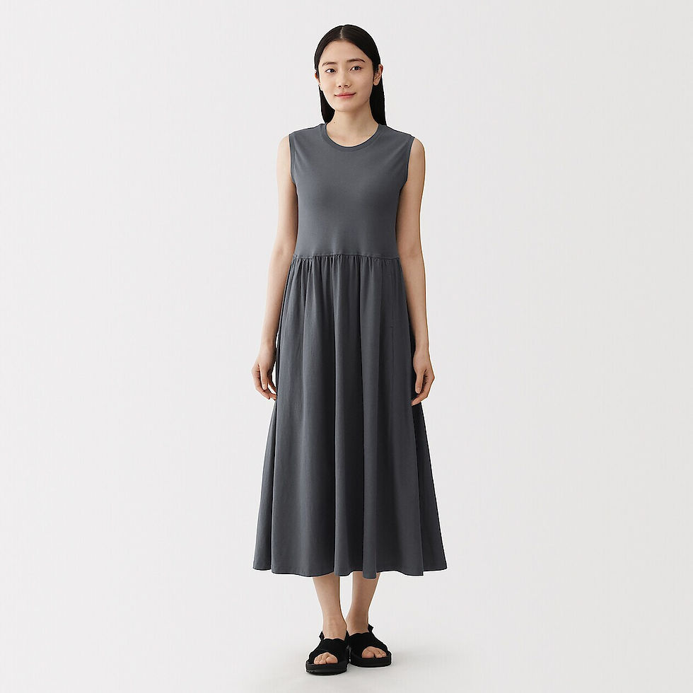 Thumbnail: Womens High Twisted Yarn Jersey Sleeveless Dress