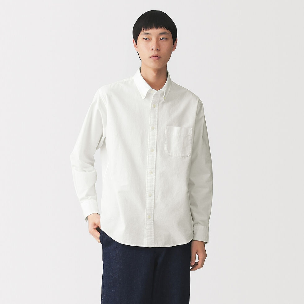 Thumbnail: Mens Washed Oxford Button Down Long Sleeve Shirt