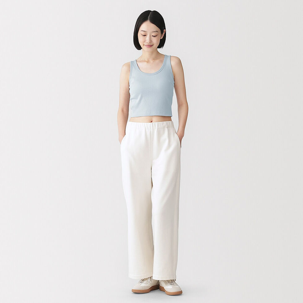Thumbnail: Womens Cotton Stretch Ribbed Cropped Bra Tanktop