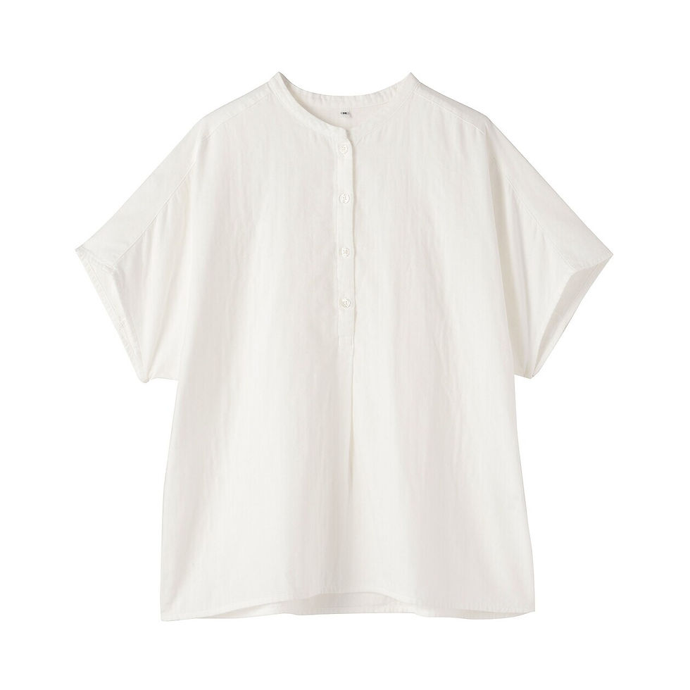 Thumbnail: Womens Kapok Blended Double Gauze Short Sleeve Blouse