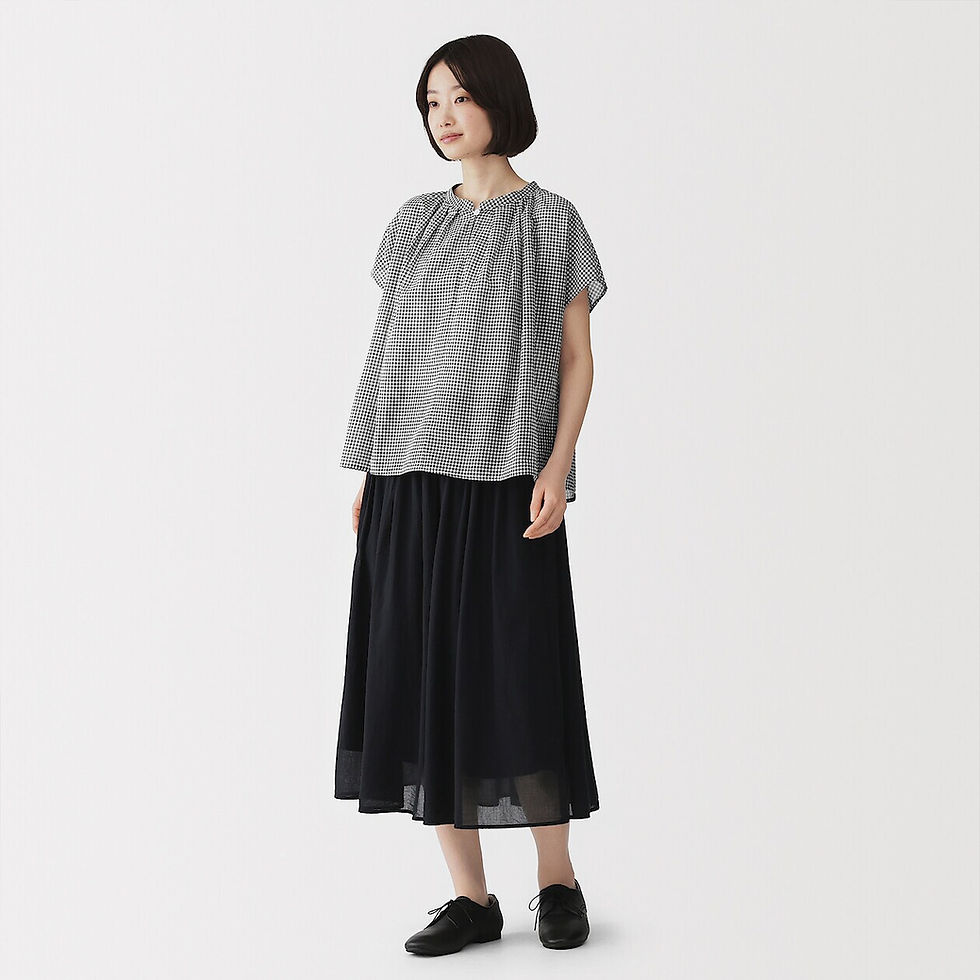 Thumbnail: Womens High Twisted Cotton Sheer French Sleeve Blouse