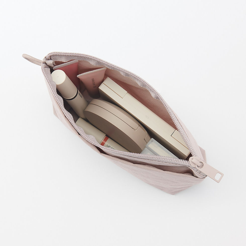 Thumbnail: Wrinkled Nylon Gusset Pouch - Medium