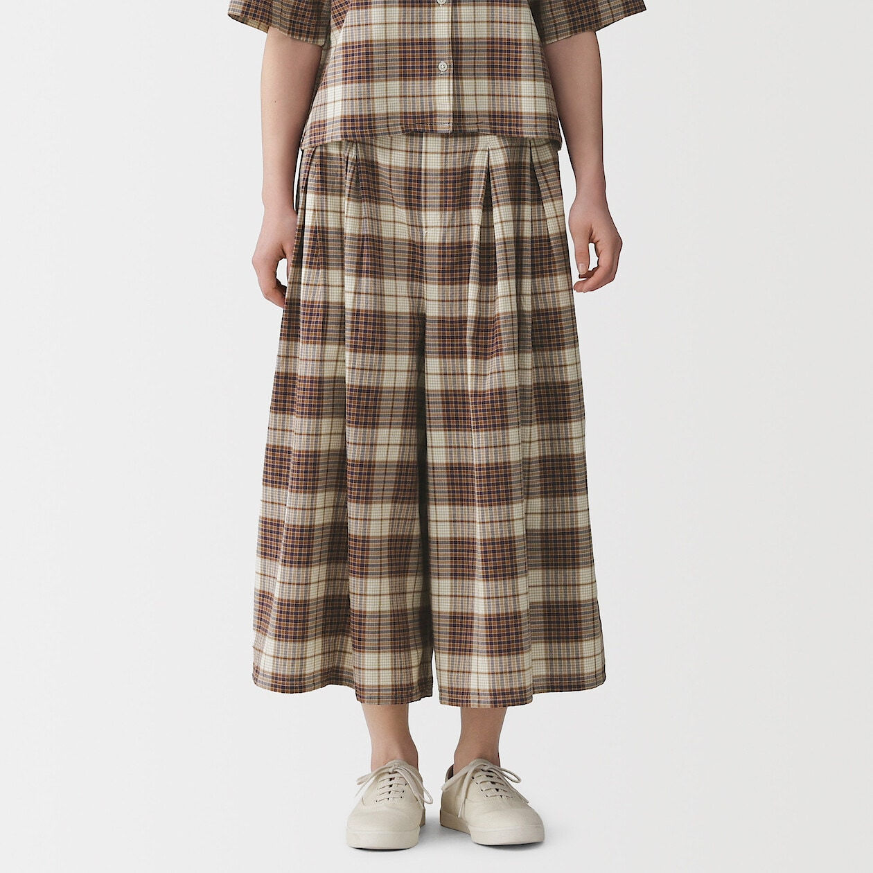 Womens Madras Check Skirt Pants