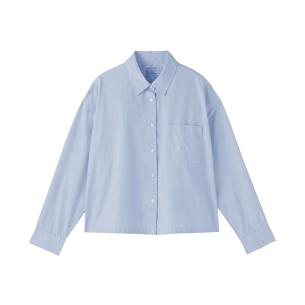 Thumbnail: Womens Washed Broadcloth Short Length Long Sleeve Shirt