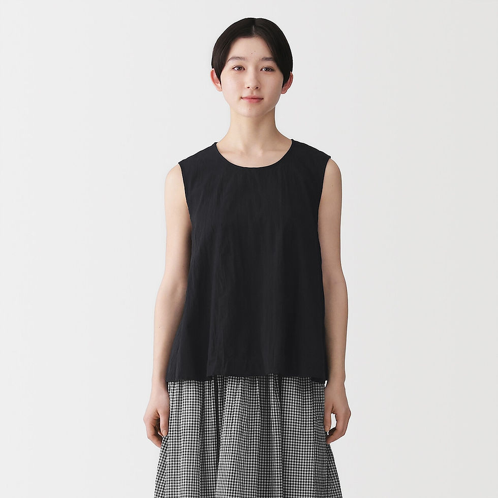 Thumbnail: Womens Irregular Crepe Sleeveless Blouse