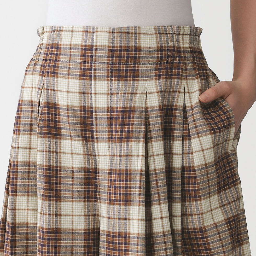 Thumbnail: Womens Madras Check Skirt Pants