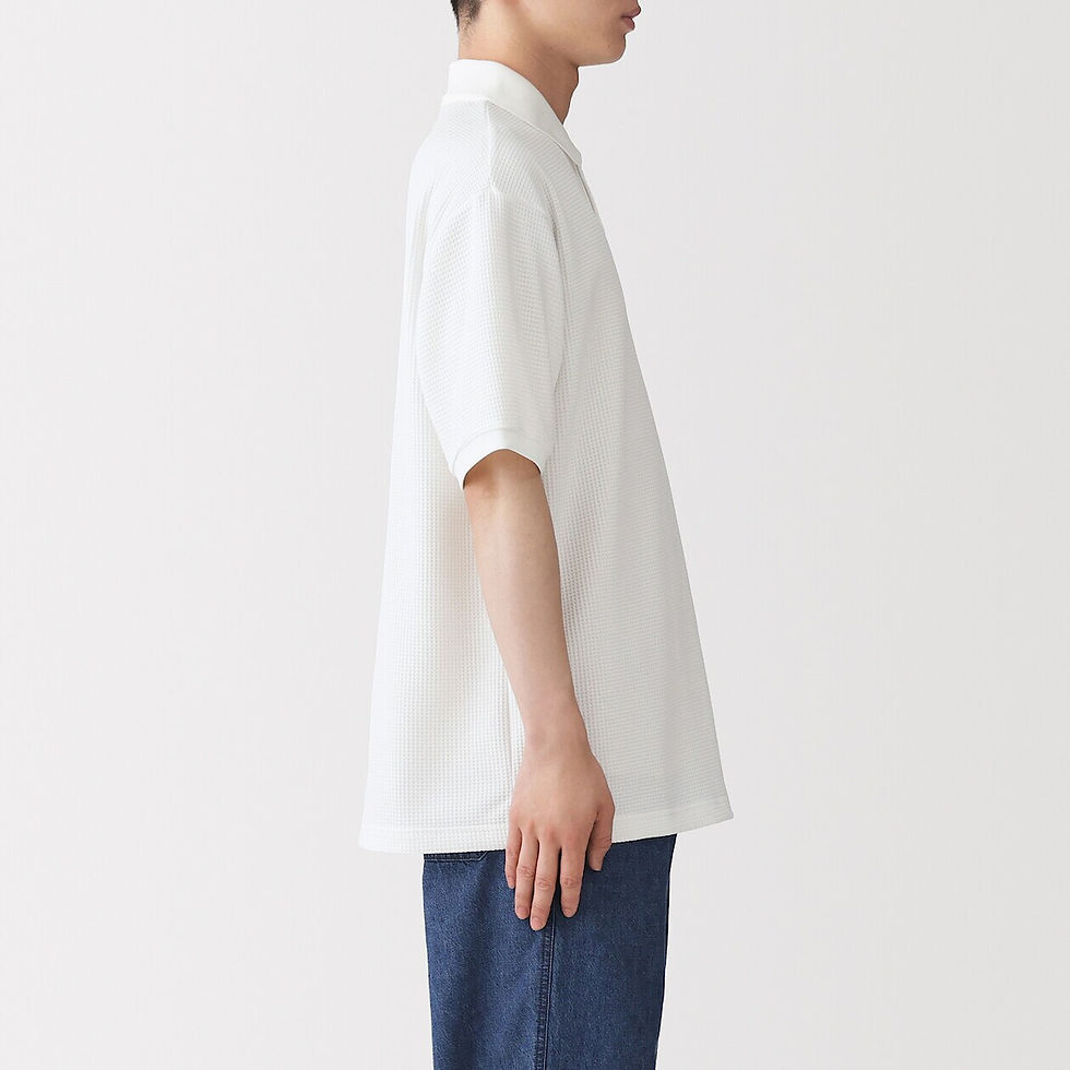 Thumbnail: Mens Waffle Short Sleeve Polo Shirt