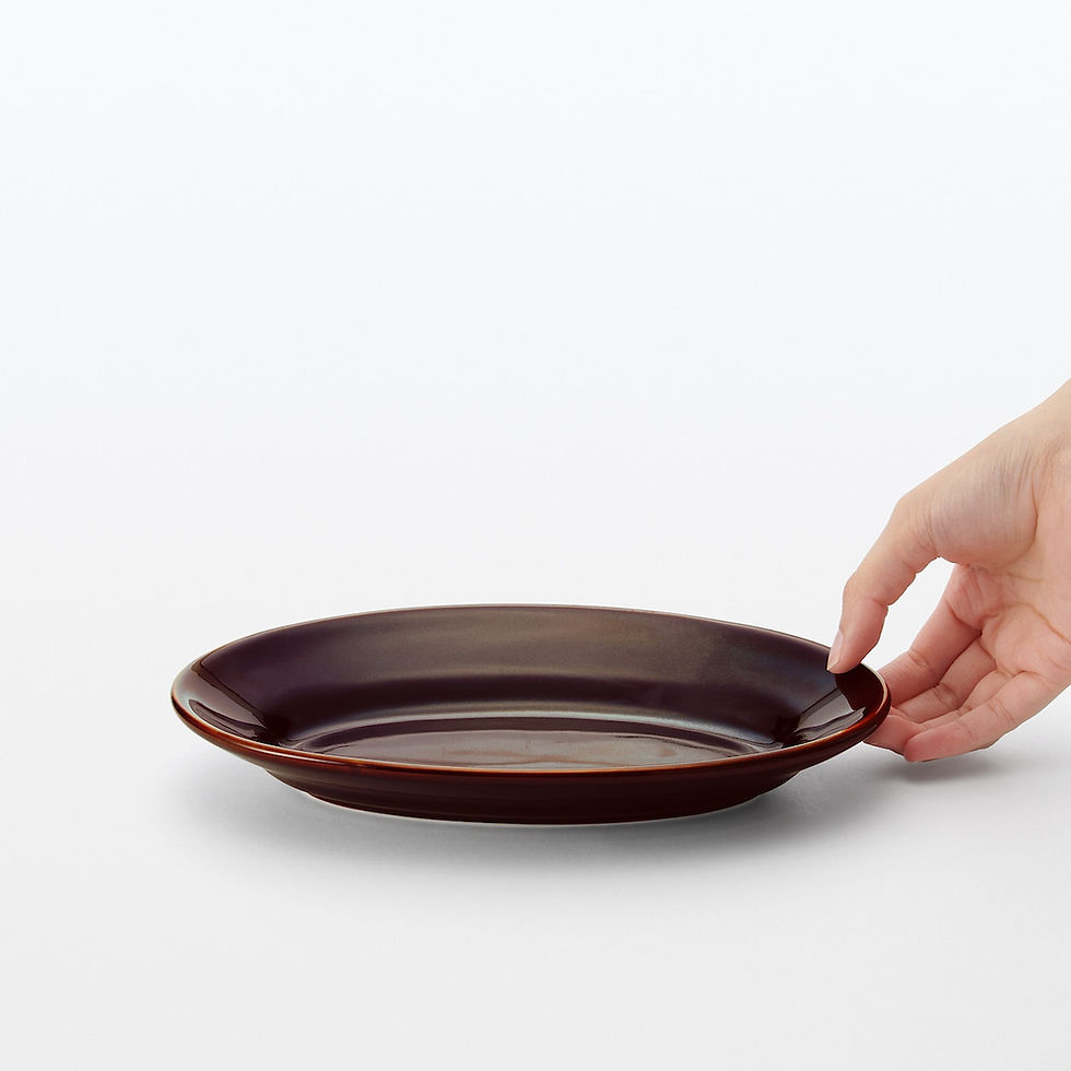 Thumbnail: Oval Porcelain Plate - Brown