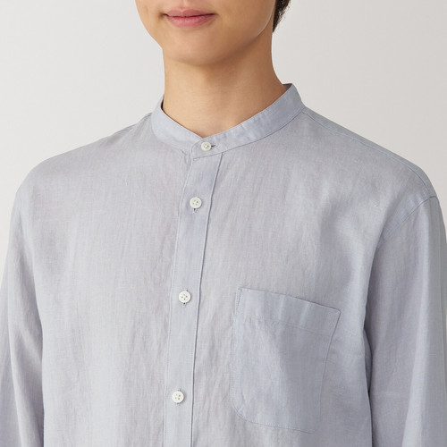 YLÈVE LAVENHAM STAND COLLAR CO 定価86900（Mens Linen Washed Stand  