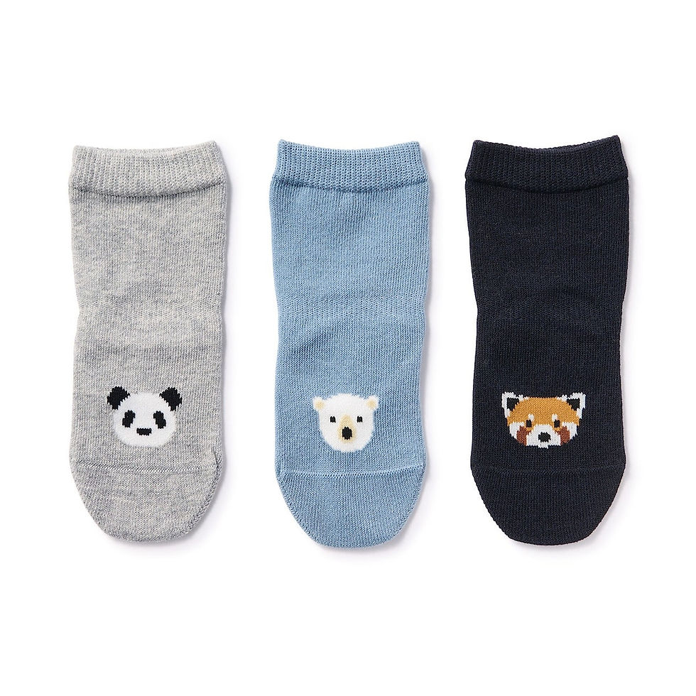 Thumbnail: Right Angle Adjustable Animal Socks Pack of 3 (Baby)