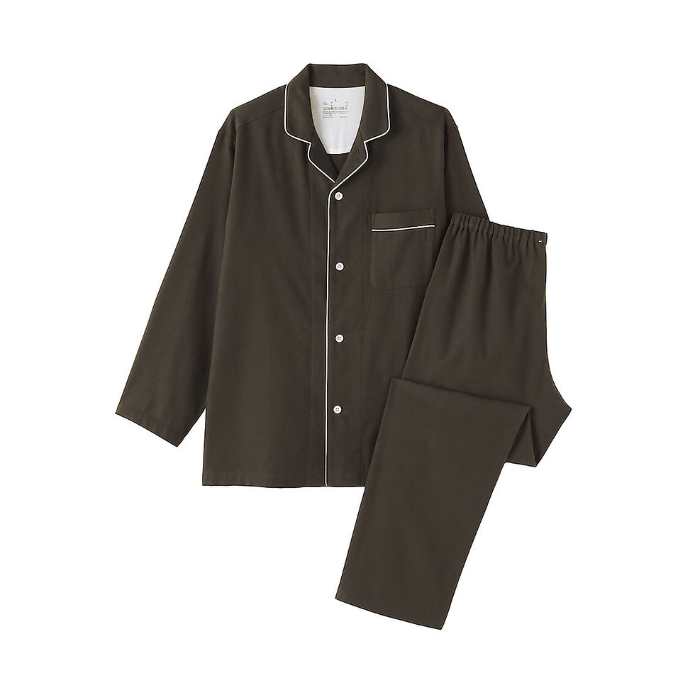 Thumbnail: Mens Side Seamless Flannel Long Sleeve Pajamas