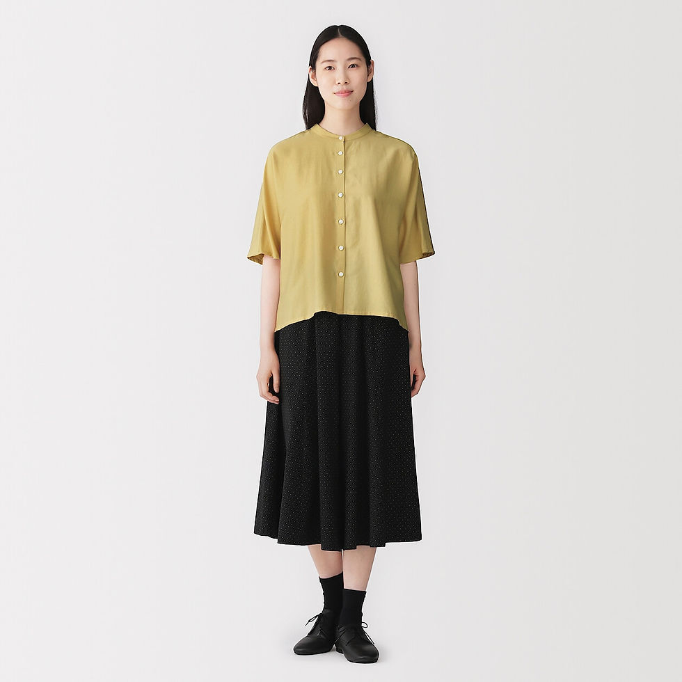 Thumbnail: Womens Lyocell Blended 1/2 Sleeve Blouse