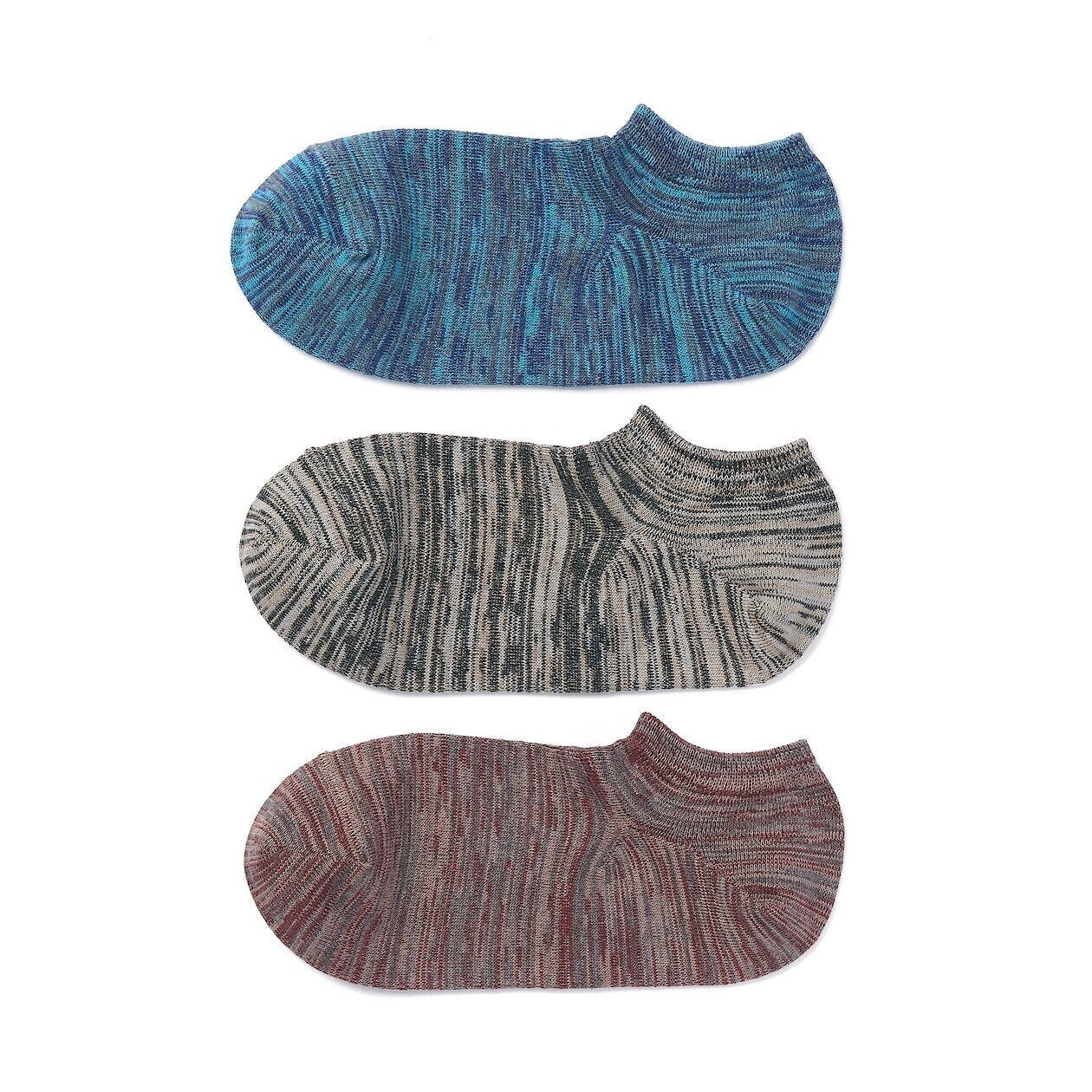 Mens Right Angle Excess Yarn Sneaker-In Socks Pack Of 3