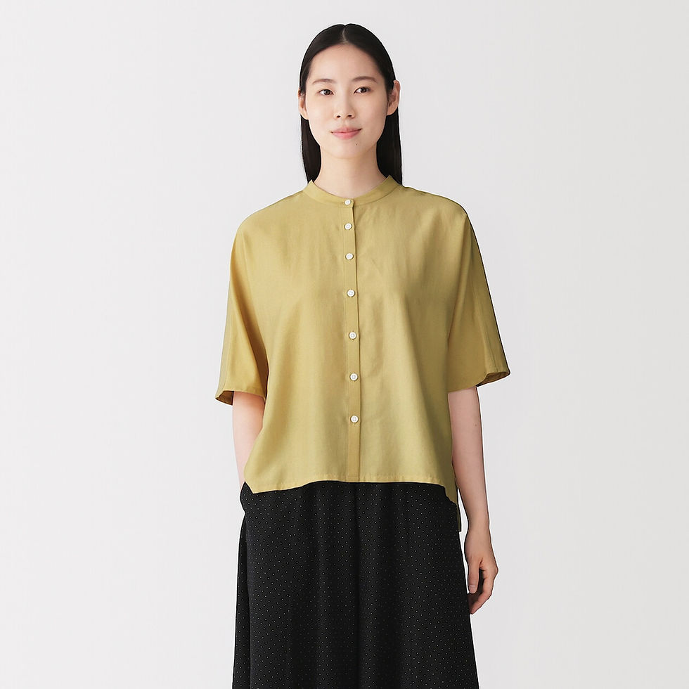 Thumbnail: Womens Lyocell Blended 1/2 Sleeve Blouse